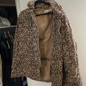 Free people cheetah utility jacket